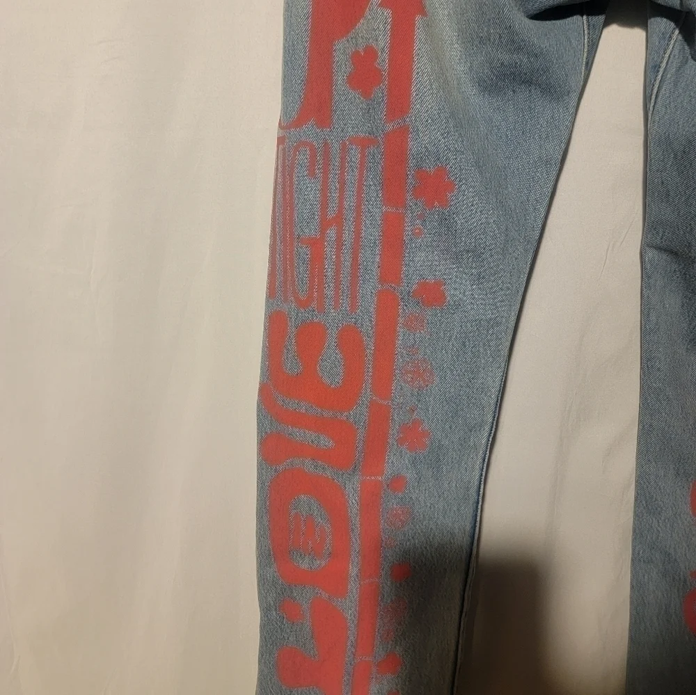 Levi's Premium 501 Jeans Men’s 34x30 Hippie Love Peace Groovy Flowers - Picture 3 of 9